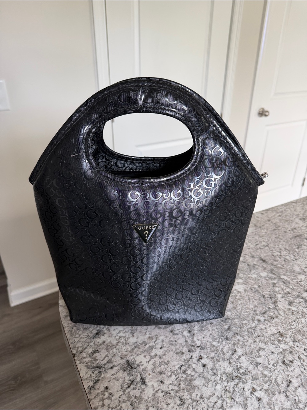 Guess Black Monogram Lunchtote